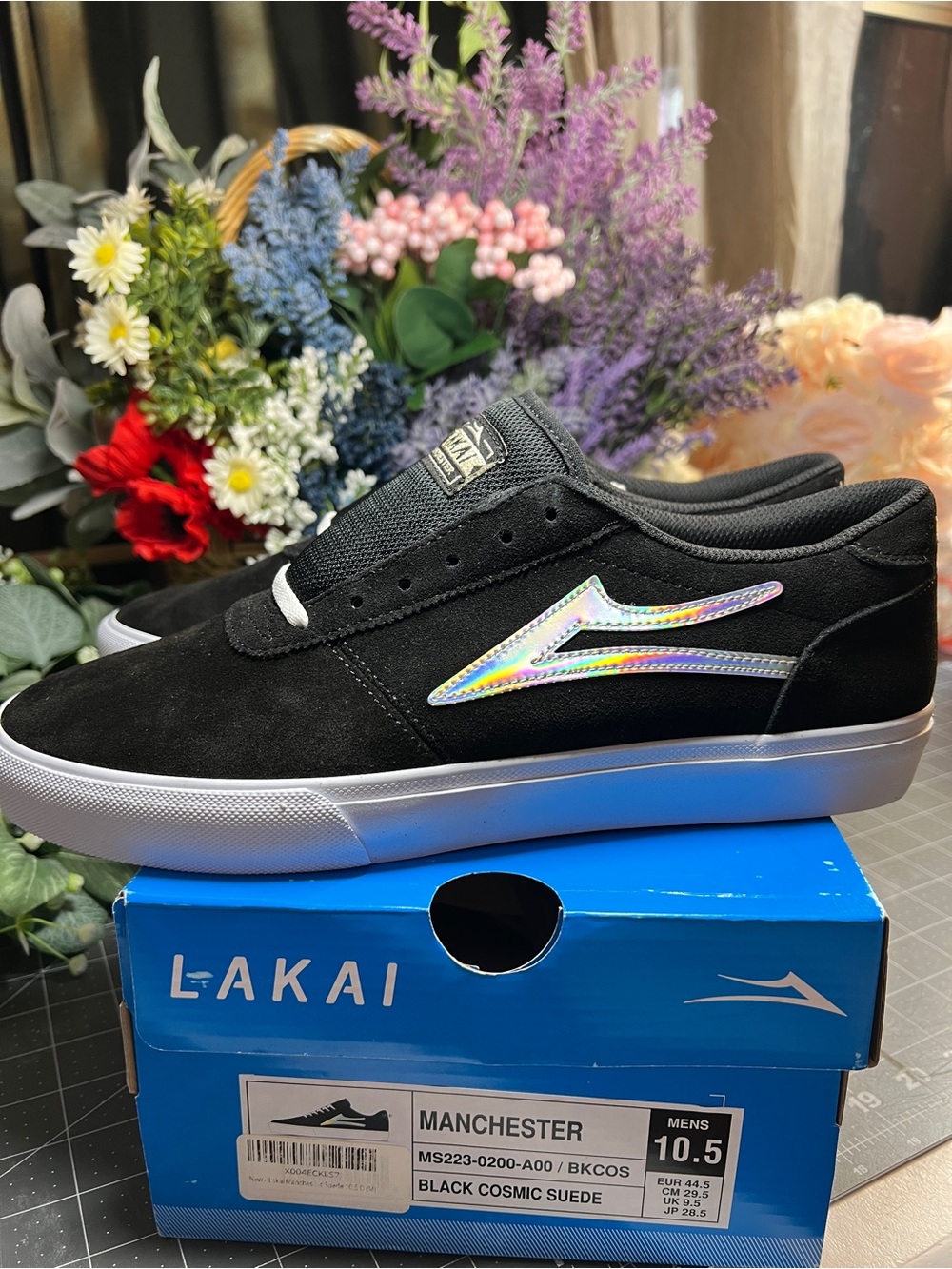 Lakai Manchester Skate Shoes Black Cosmic Suede